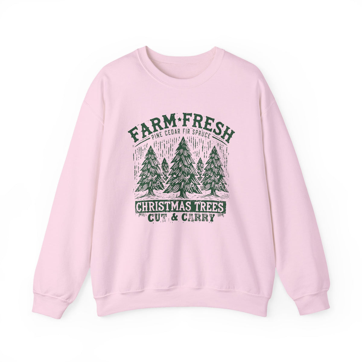 Farm Fresh Christmas Trees Green Heavy Blend Women's Crewneck Cozy Sweatshirt - Sydney So Sweet
