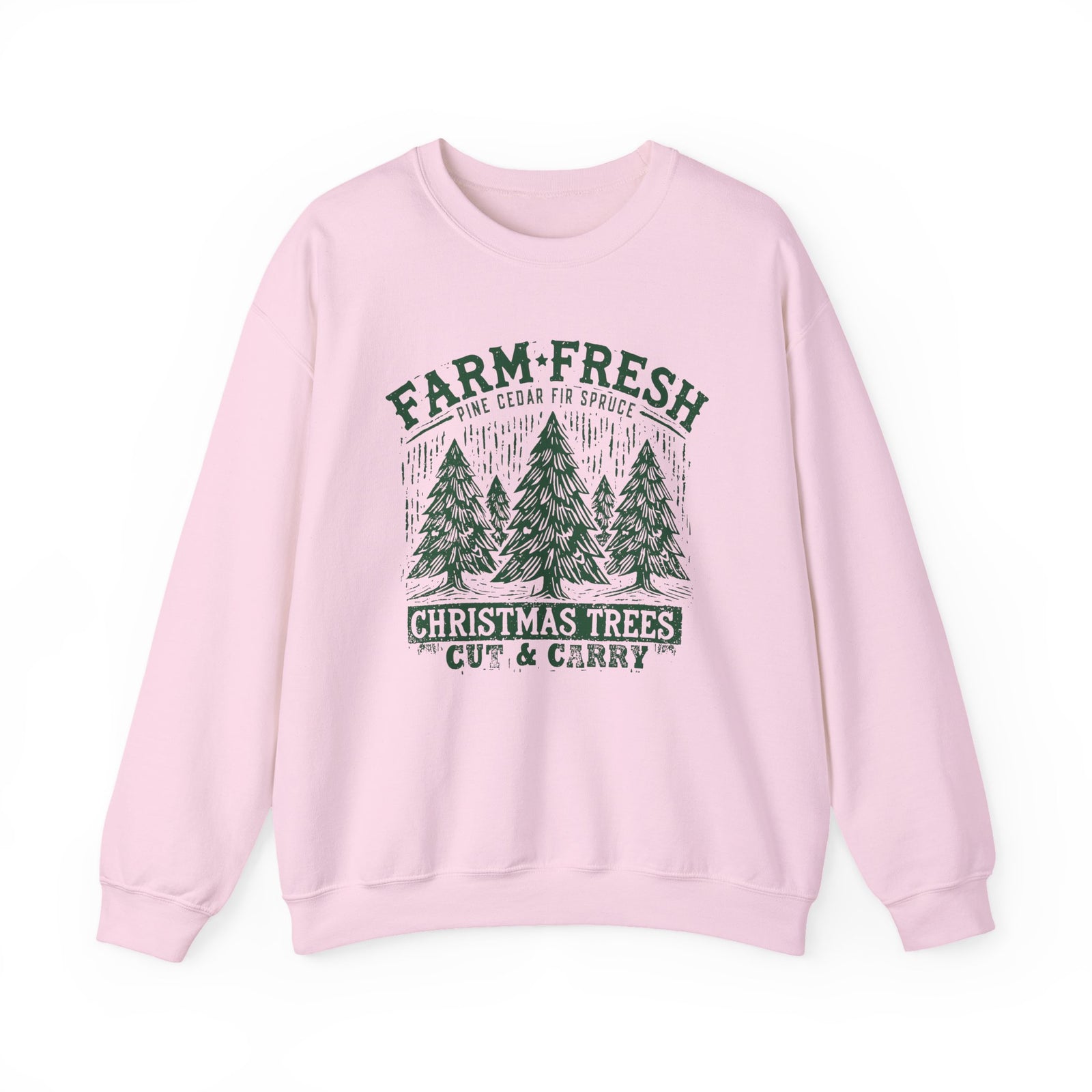 Farm Fresh Christmas Trees Green Heavy Blend Women's Crewneck Cozy Sweatshirt - Sydney So Sweet