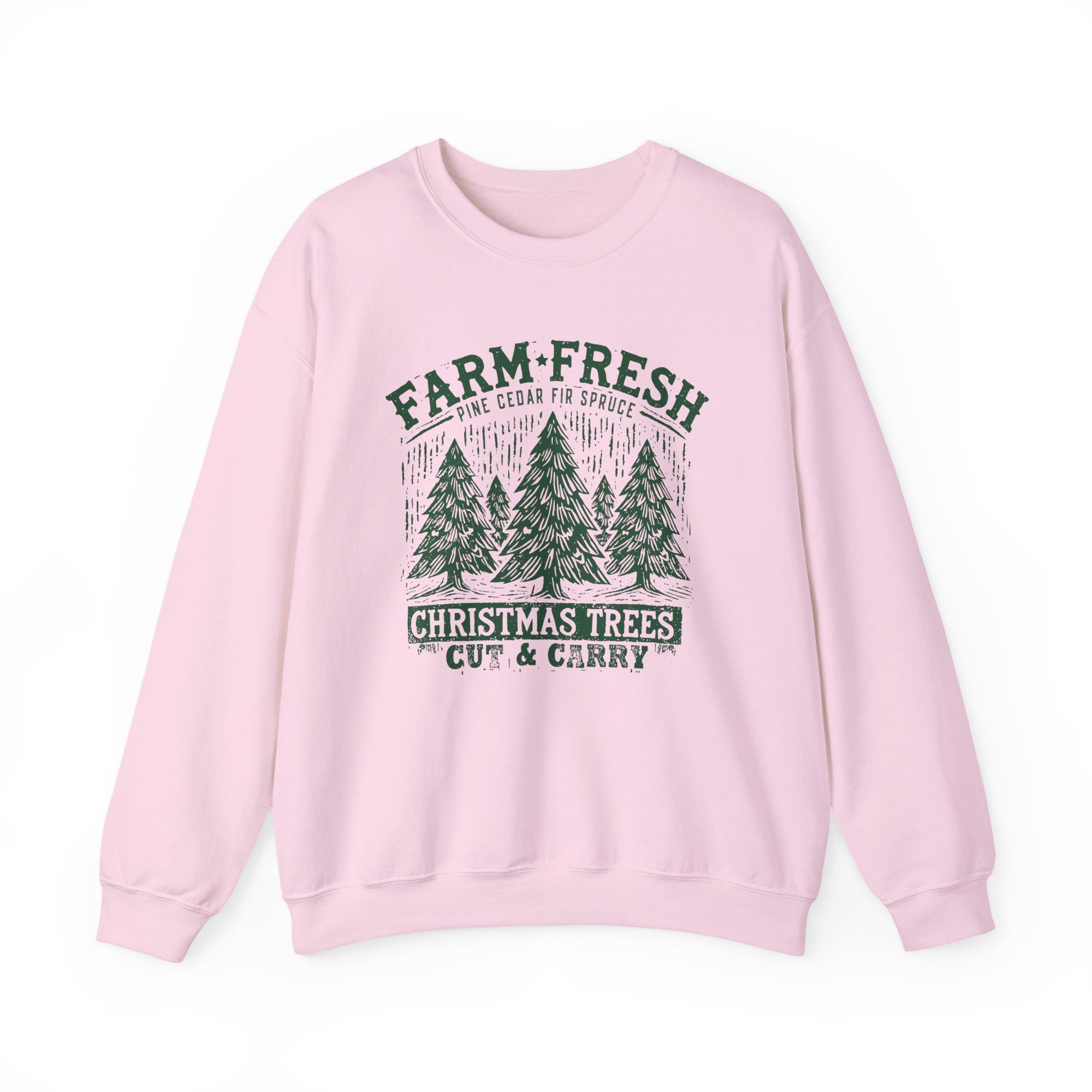 Farm Fresh Christmas Trees Green Heavy Blend Women's Crewneck Cozy Sweatshirt - Sydney So Sweet