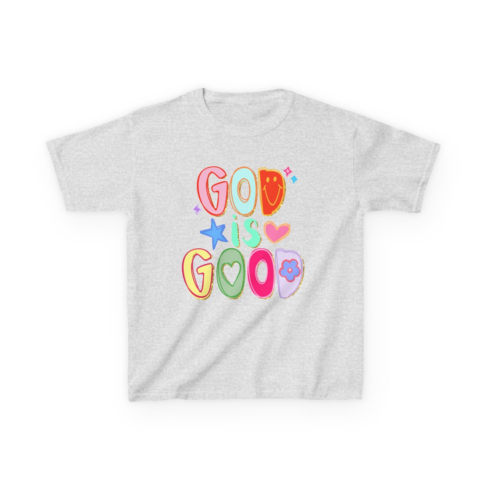 God Is Good Colorful Kids T-Shirt Youth Christian Faith Graphic Tee