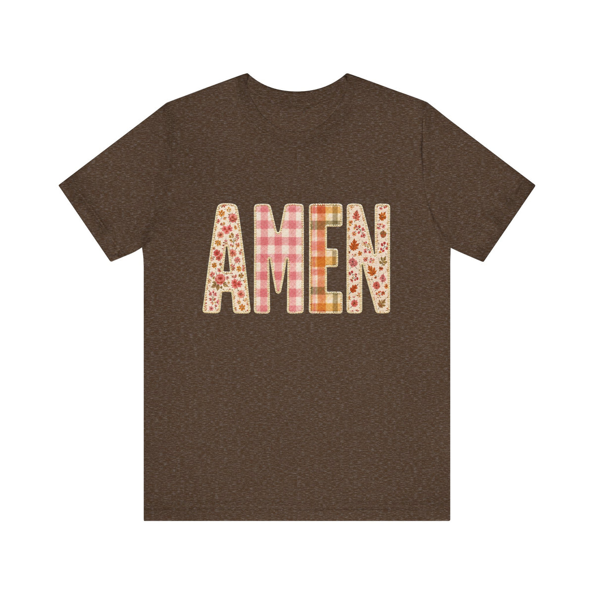 AMEN Floral Plaid Tee Women's Christian Graphic T-Shirt