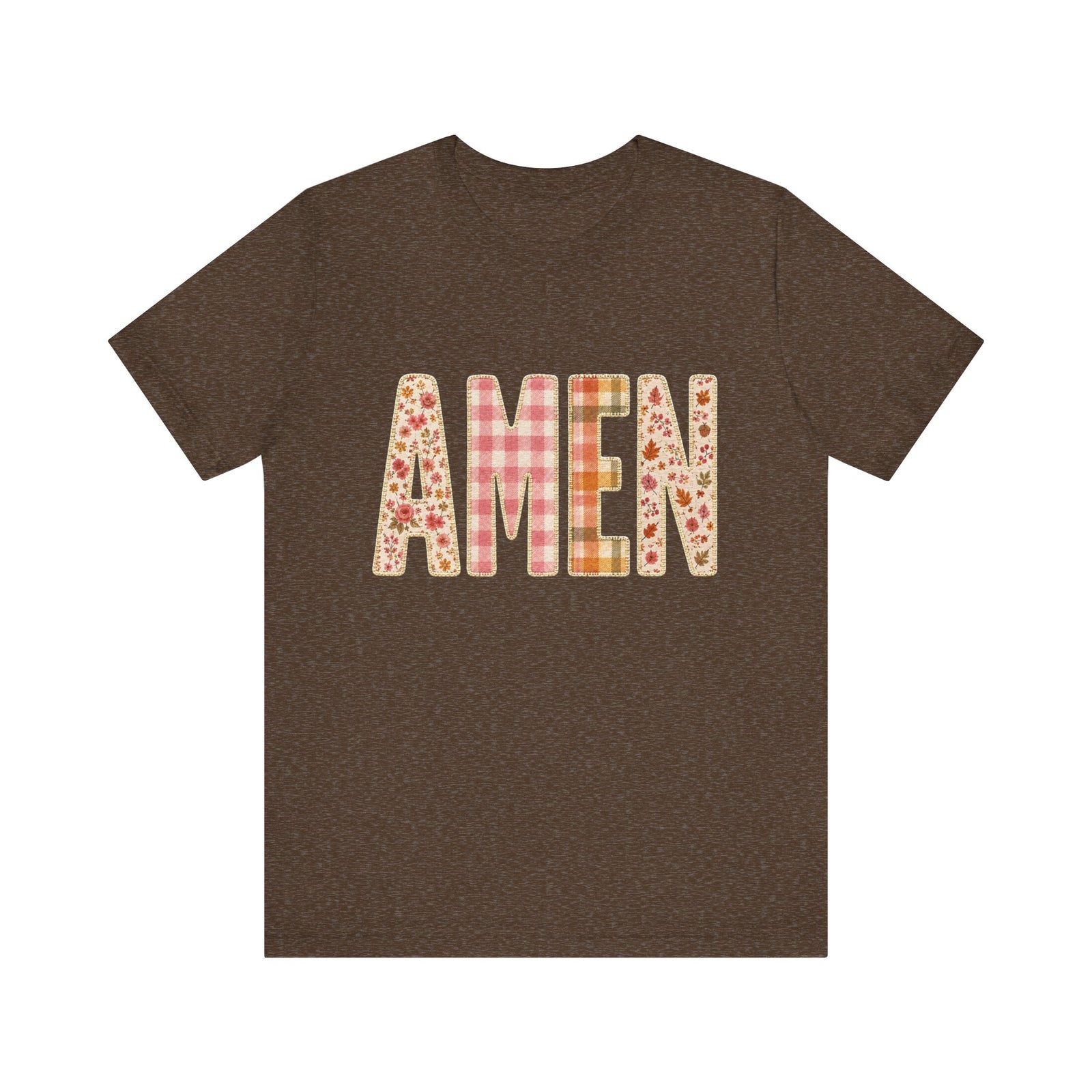 AMEN Floral Plaid Tee Women's Christian Graphic T-Shirt