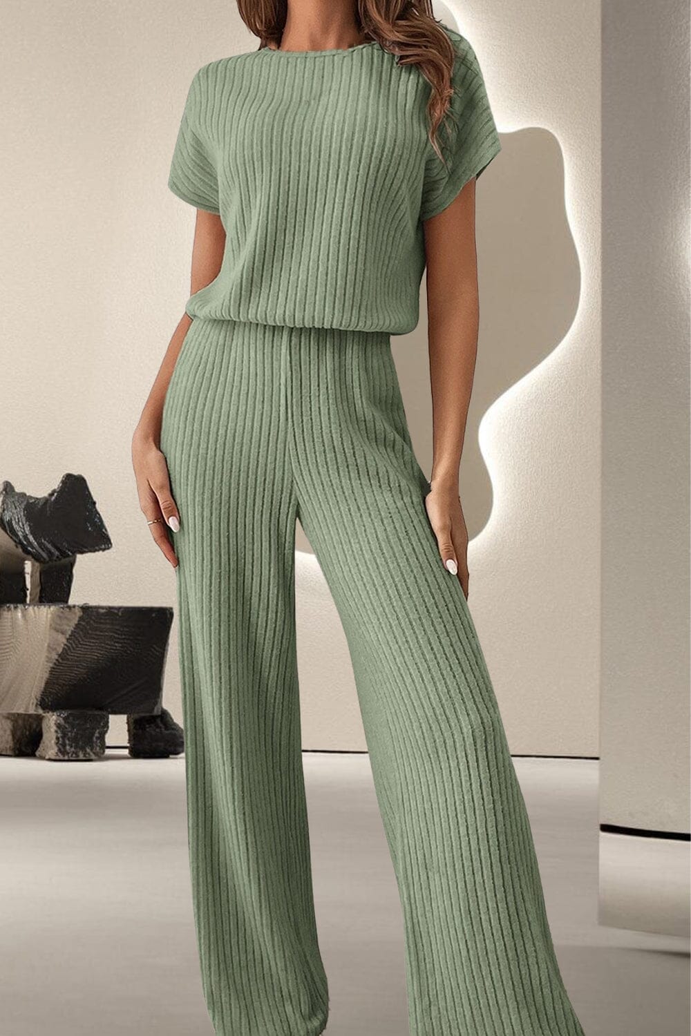 Round Neck Short Sleeve Jumpsuit - Sydney So Sweet