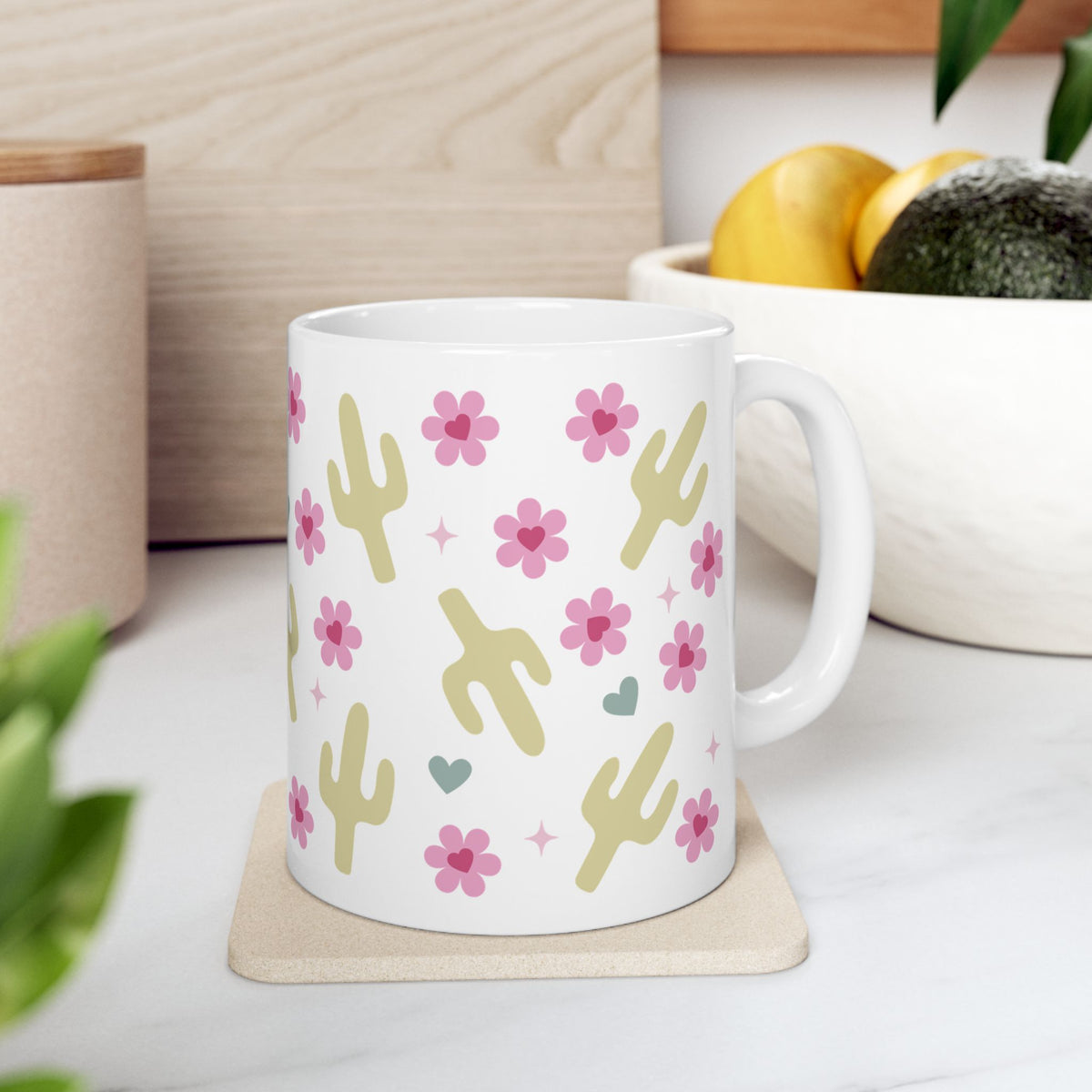 Cactus Crush Mug — Cute Desert Pattern Coffee Cup (11oz, 15oz)
