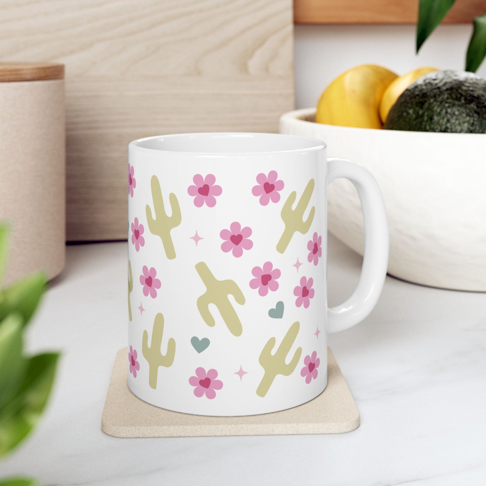 Cactus Crush Mug — Cute Desert Pattern Coffee Cup (11oz, 15oz)