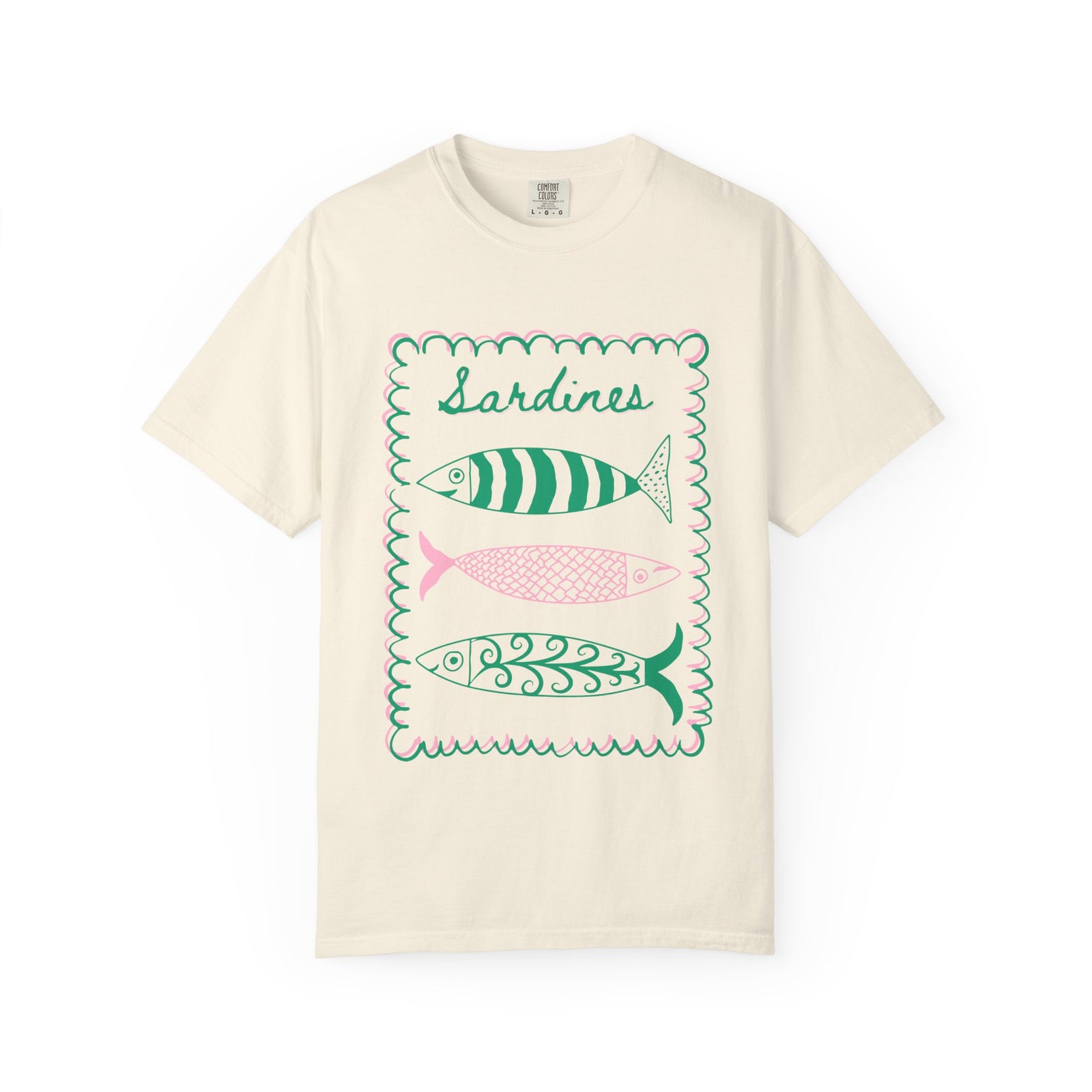 Sardines Graphic T-Shirt Women's Vintage Coastal Fish Tee