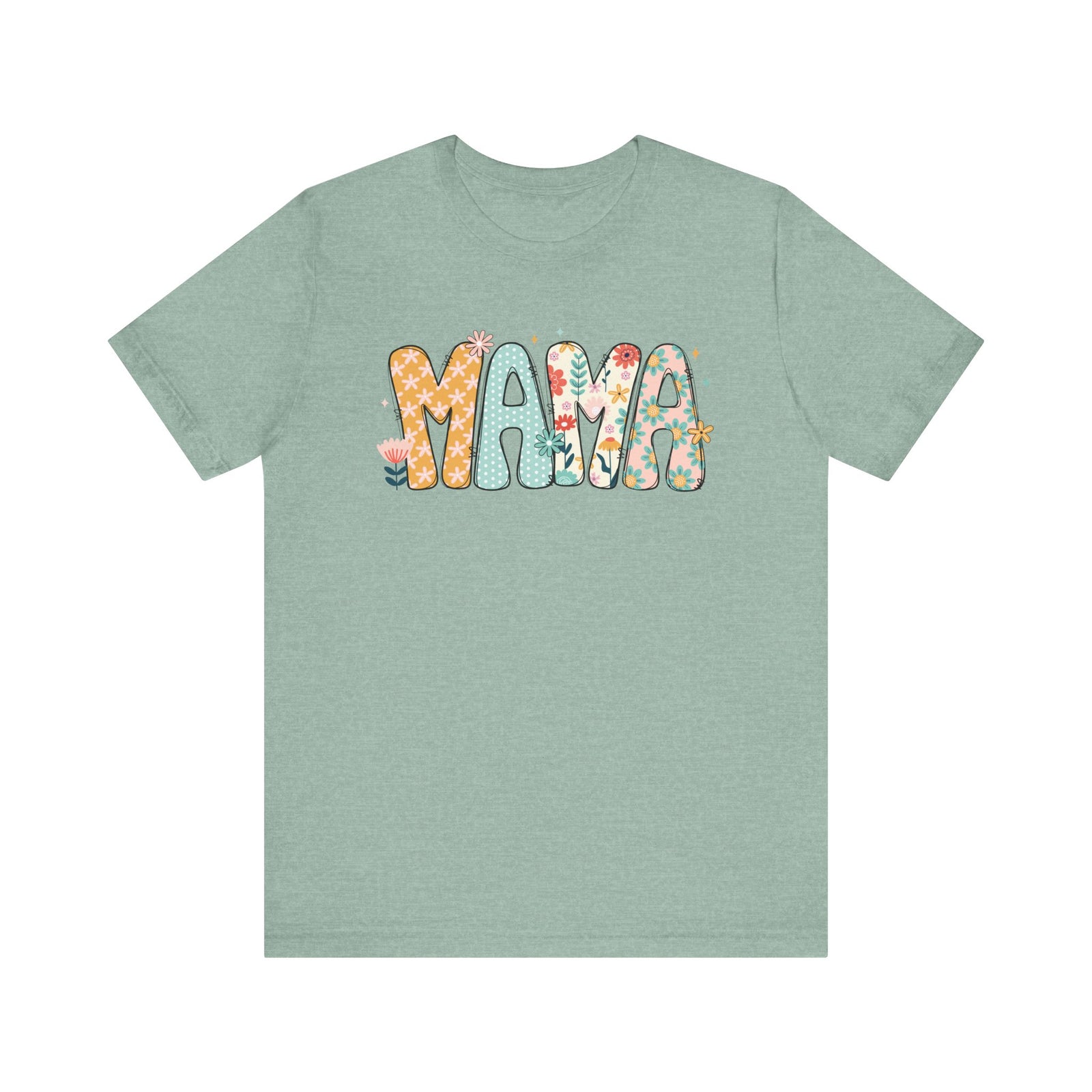 Floral Mama Women's Graphic Tee Flower Mom T-Shirt