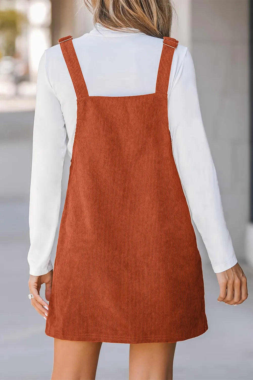 Pocketed Square Neck Wide Strap Overall Dress - Sydney So Sweet