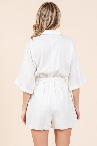 Mittoshop Tie Waist Half Sleeve Romper - Sydney So Sweet