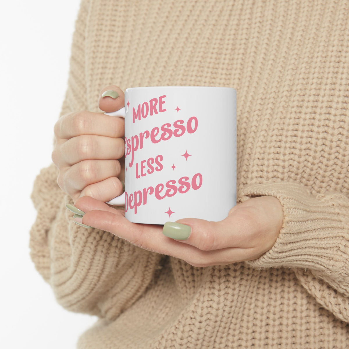 More Espresso Less Depresso Cute Ceramic Mug Coffee Cup (11oz & 15oz)