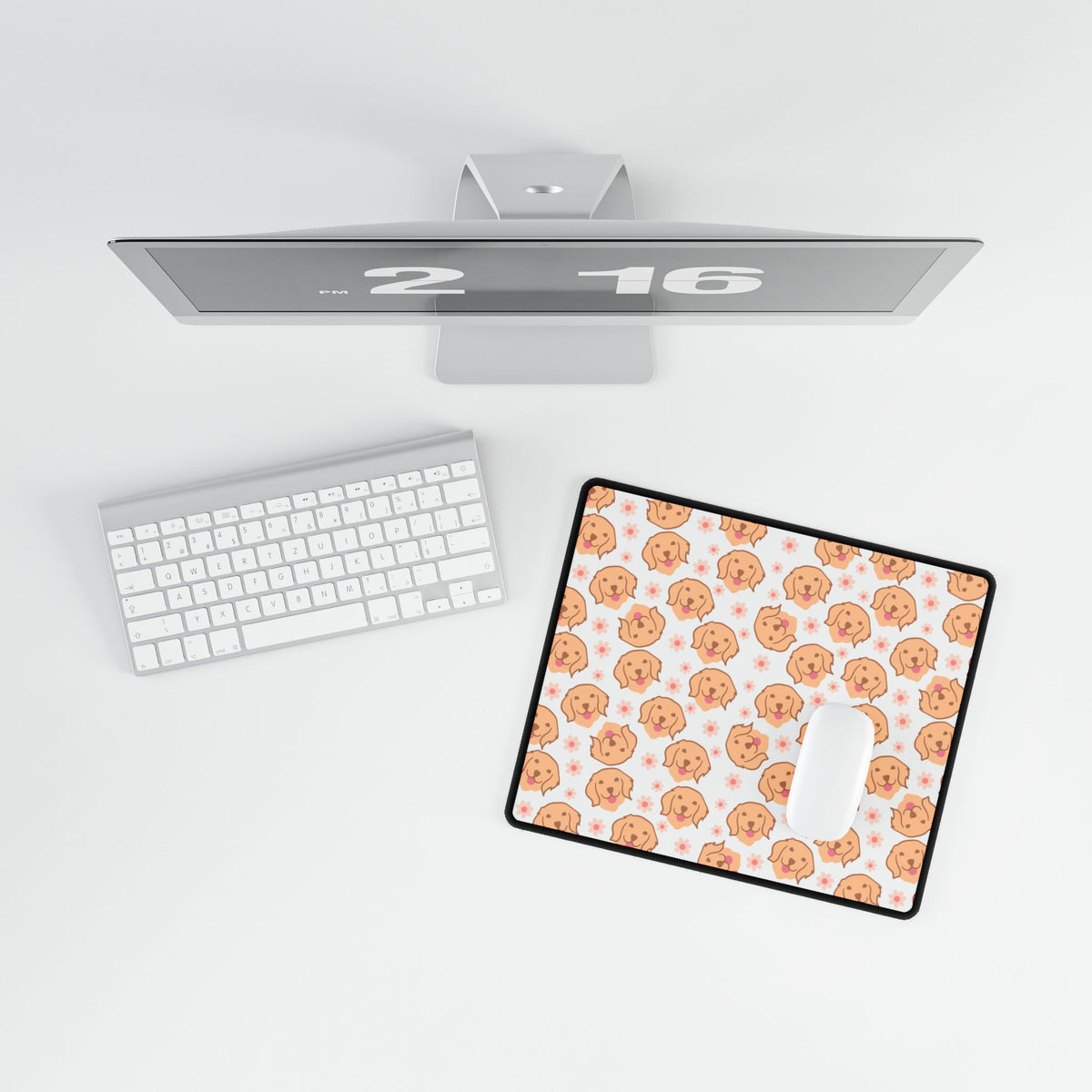 Golden Retriever Pattern Desk Mat — Cute Puppy Mouse Pad for Home Office
