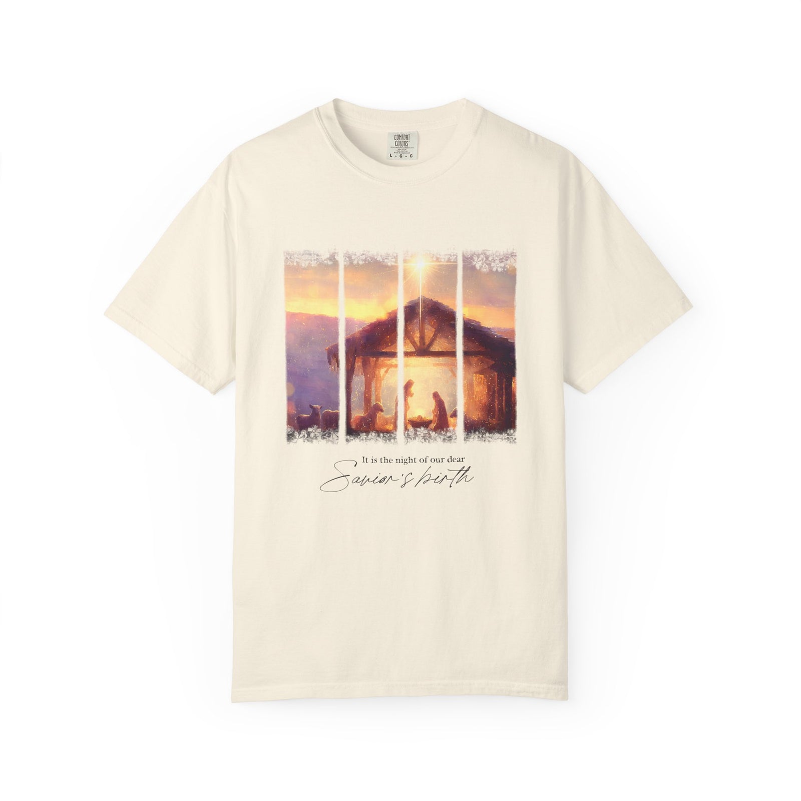 The Night of our Dear Savior's Birth Christmas T-Shirt Christian Graphic Tee