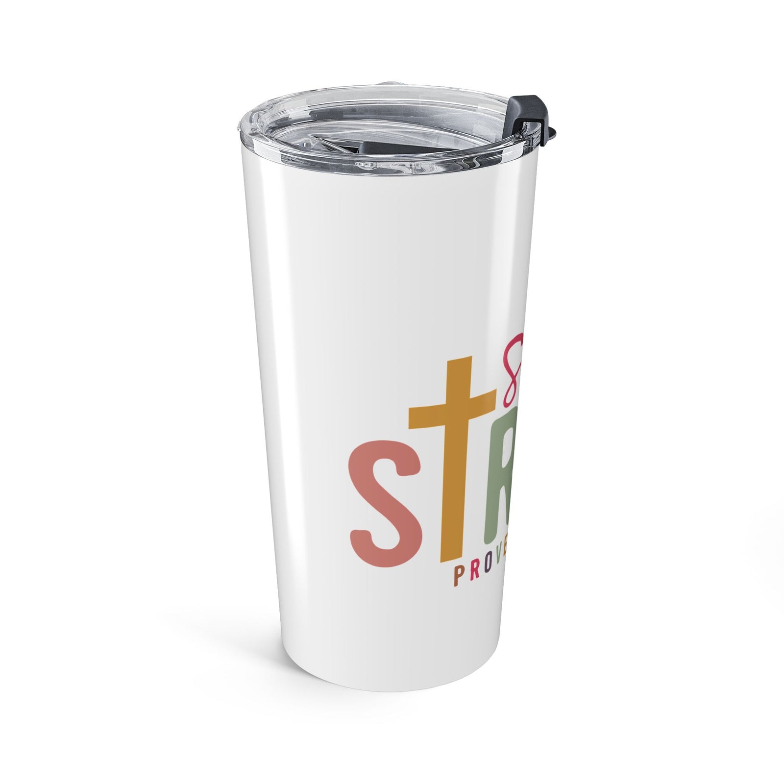 She Is Strong Proverbs 31:25 Christian 20oz Insulated Tumbler Travel Mug