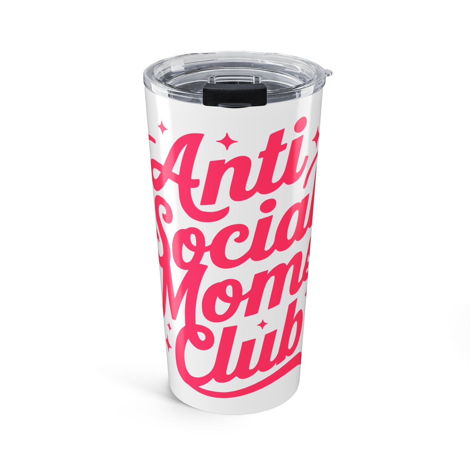Anti Social Mom Club 20oz Tumbler Pink Script Insulated Travel Cup