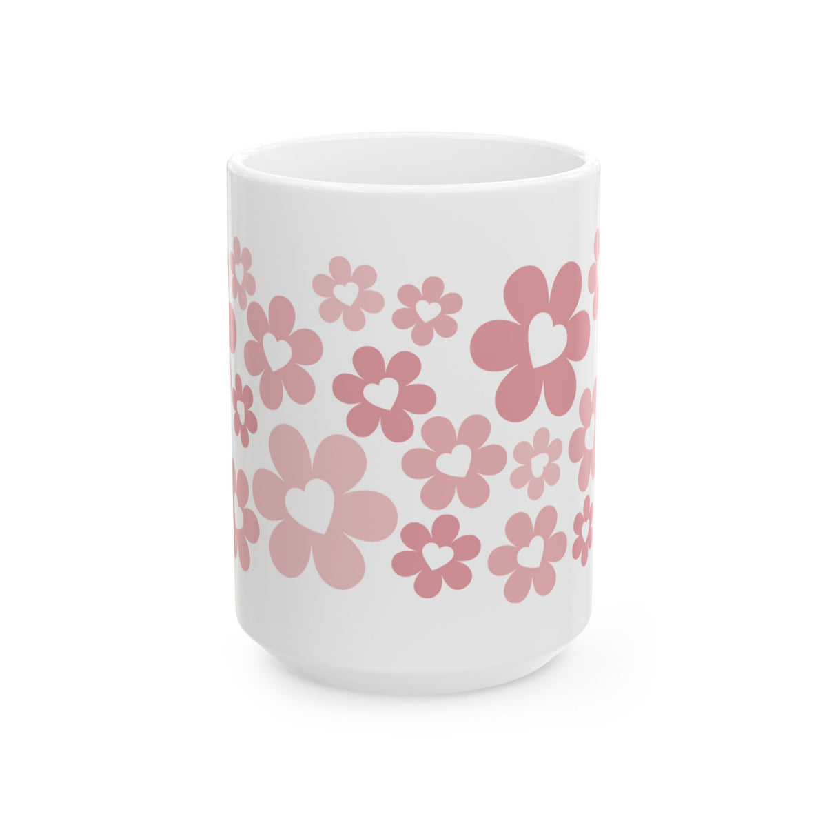 Bouquet of Love Mug — Pink Retro Floral Coffee Cup (11oz, 15oz)