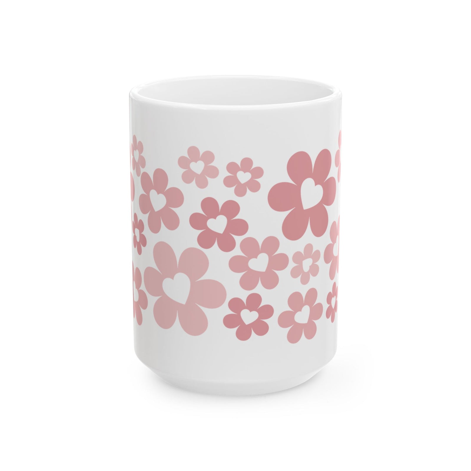 Bouquet of Love Mug — Pink Retro Floral Coffee Cup (11oz, 15oz)