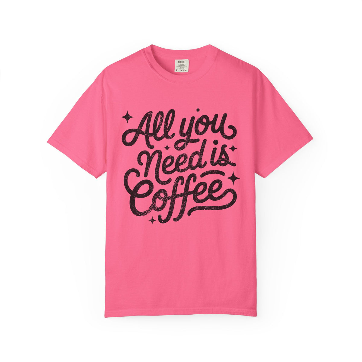 All You Need Is Coffee T-Shirt Retro Script Coffee Lover Distressed Graphic Tee