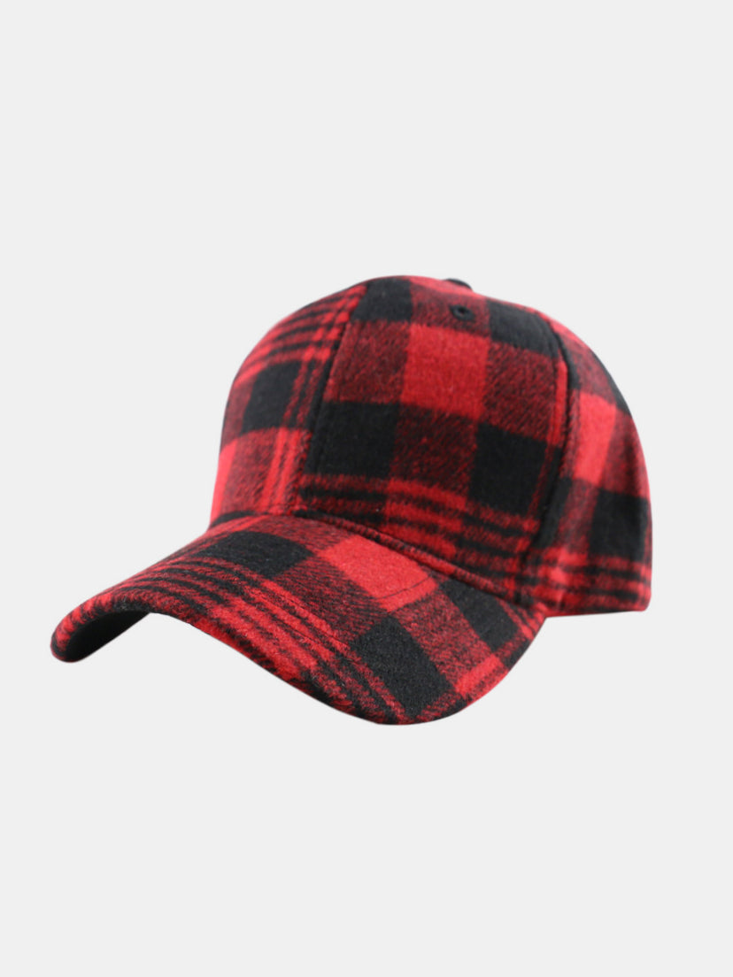 Plaid Adjustable Cotton Baseball Cap - Sydney So Sweet