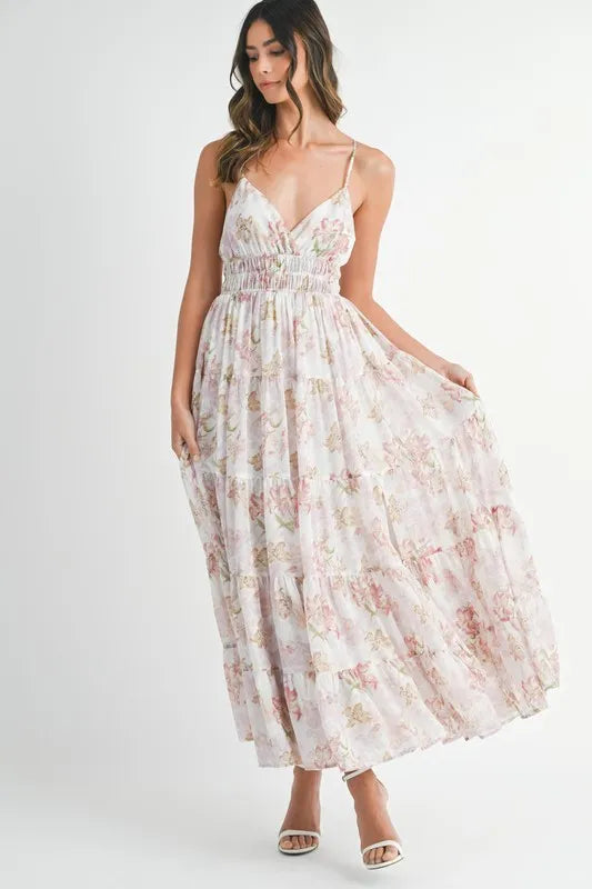MABLE Floral Print Tiered Cami Maxi Dress - Sydney So Sweet