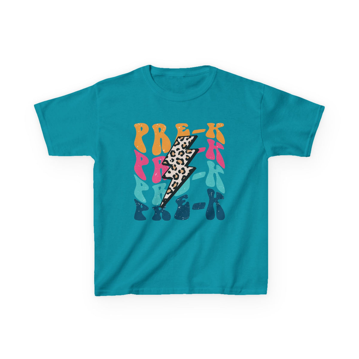 Pre-K Grade Leopard Lightning Graphic Tee Back-to-School Preschool Kids T-Shirt