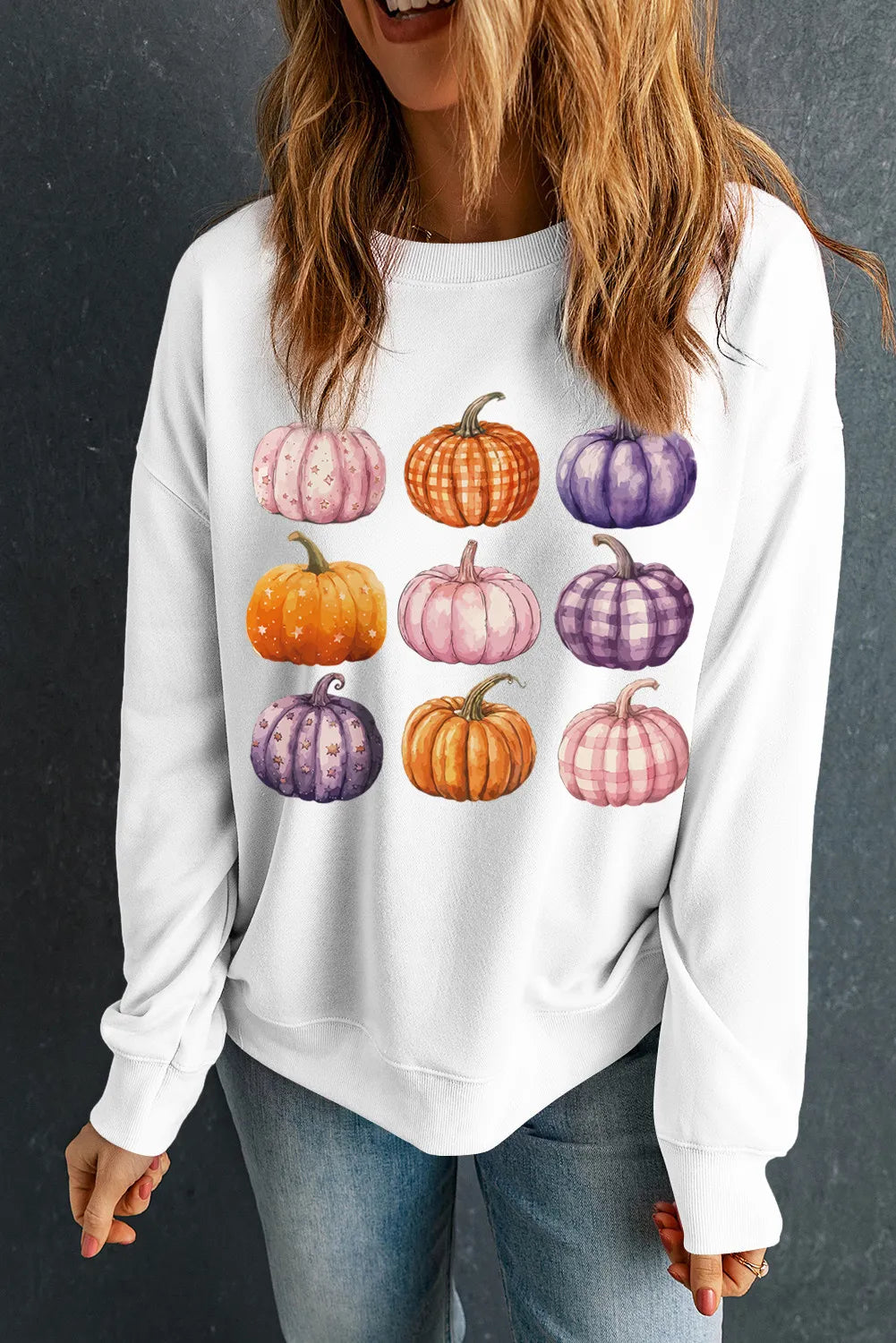 Pumpkin Graphic Long Sleeve Sweatshirt - Sydney So Sweet