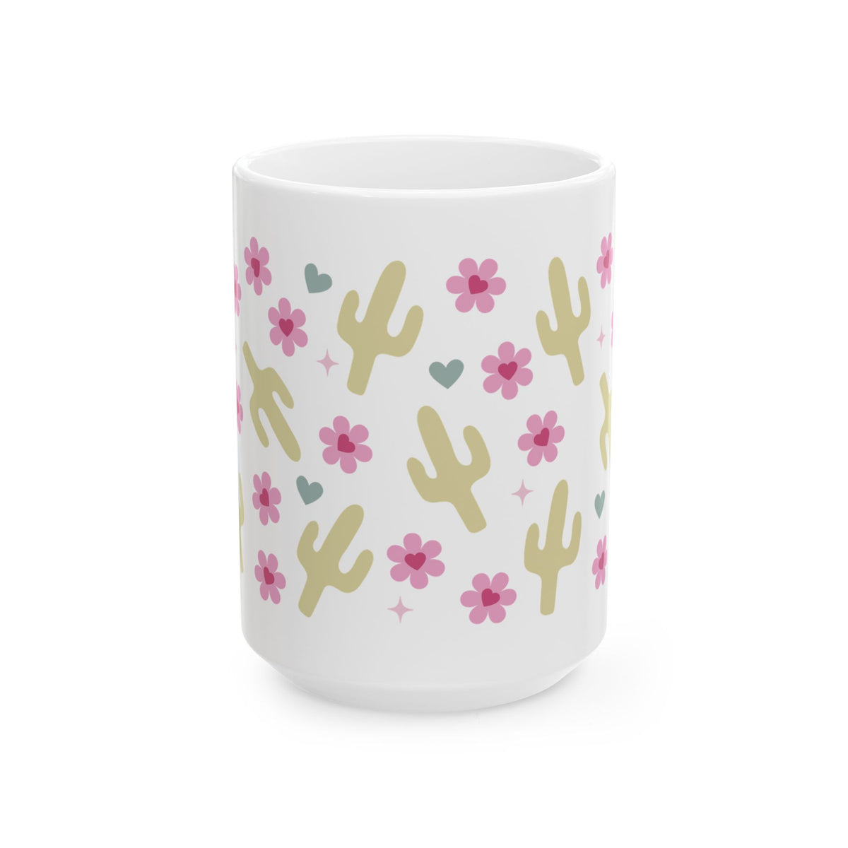 Cactus Crush Mug — Cute Desert Pattern Coffee Cup (11oz, 15oz)