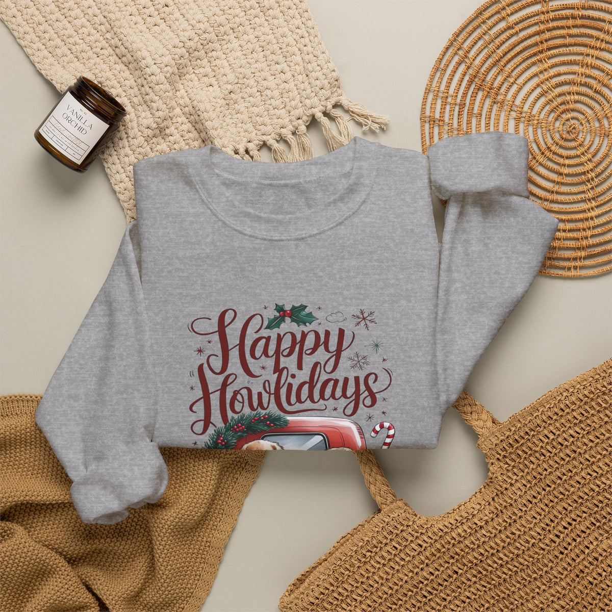 Happy Howlidays Puppy Crewneck Unisex Sweatshirt