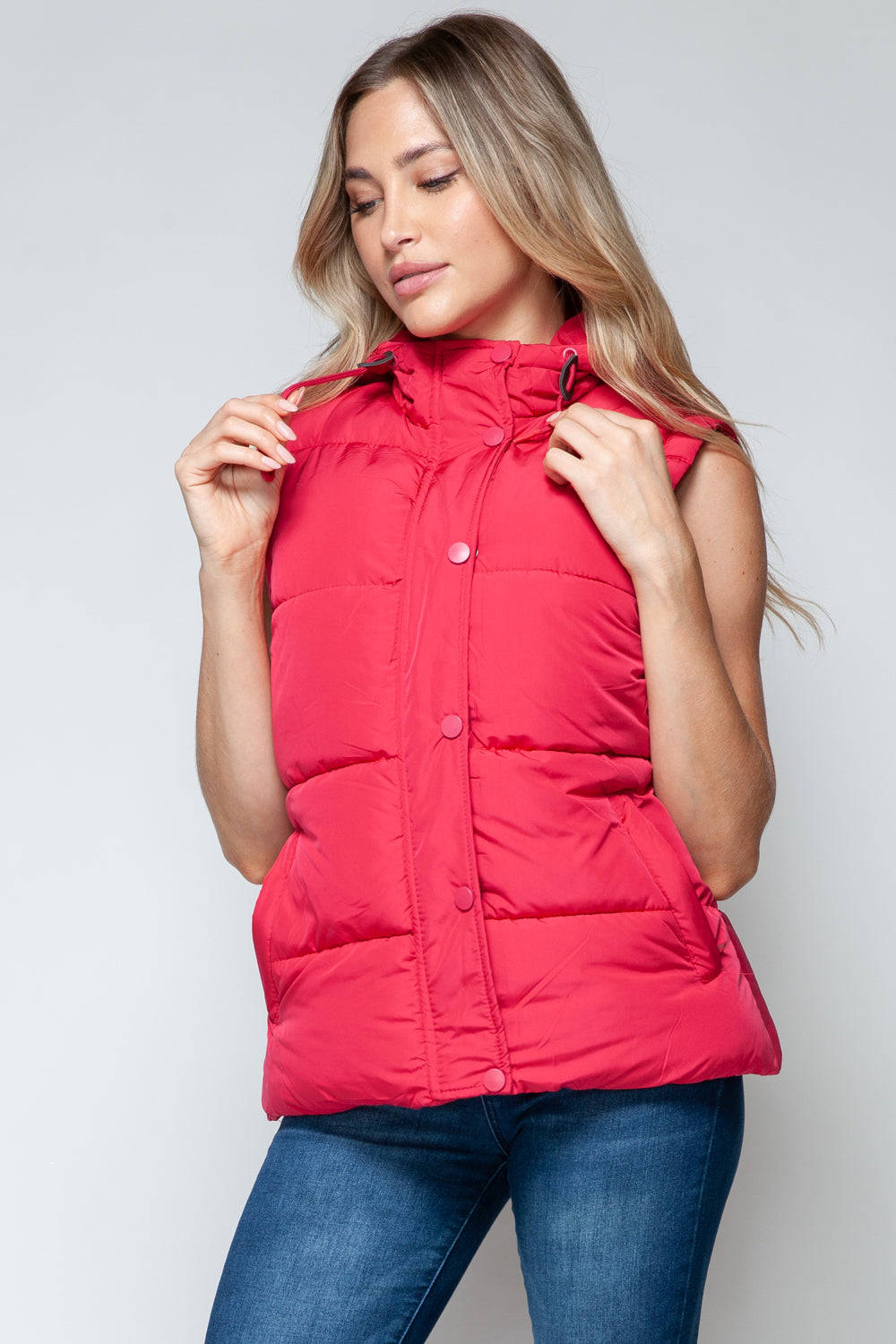 Snobbish Snap and Zip Closure Hooded Vest - Sydney So Sweet