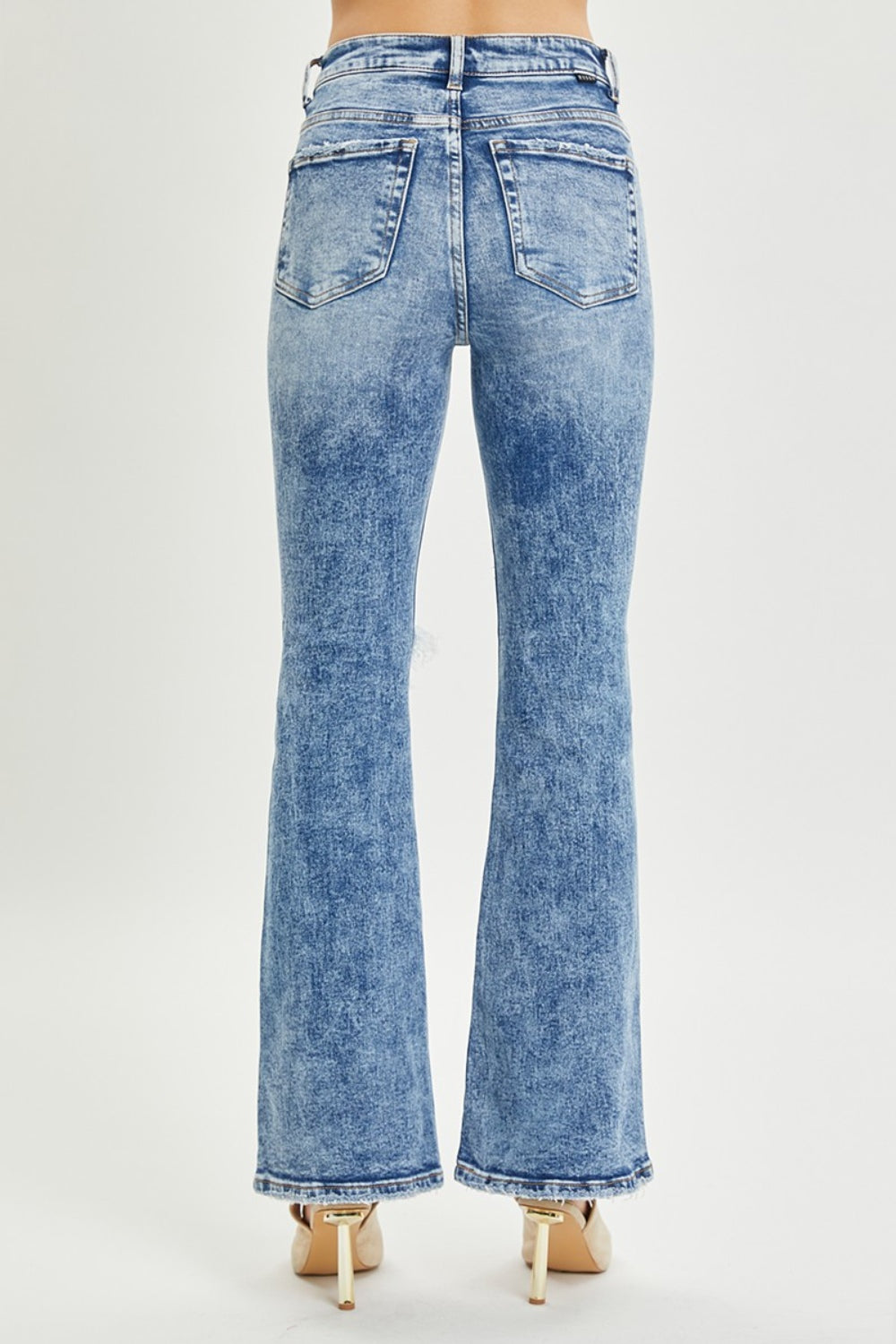 RISEN Full Size High Rise Distressed Flare Jeans - Sydney So Sweet