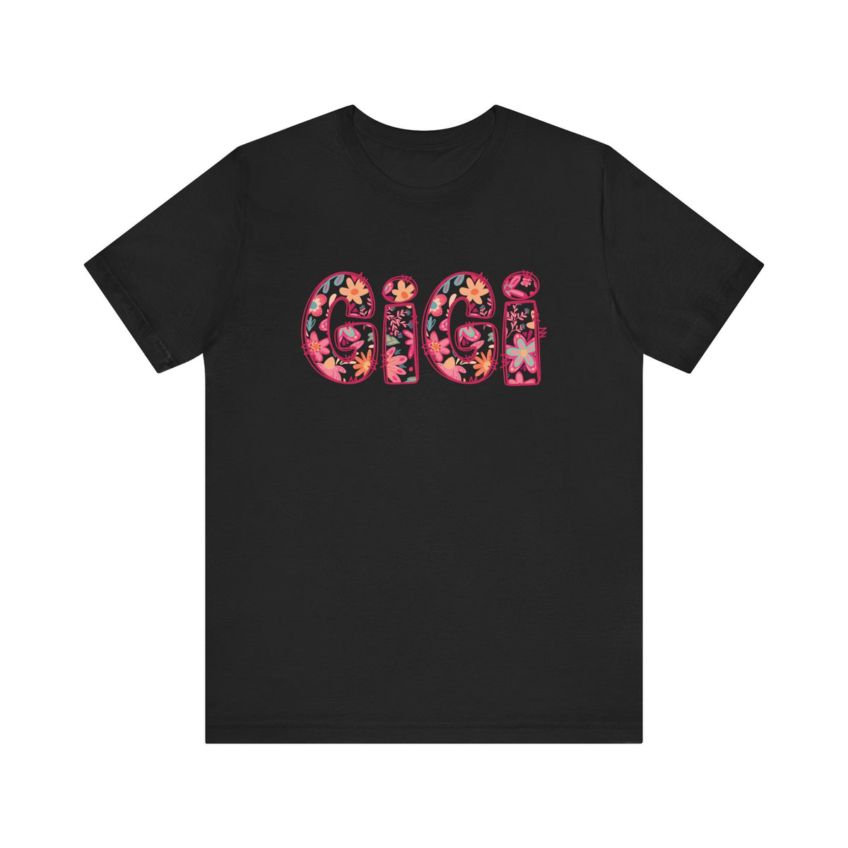 Gigi Boho Pink Floral Graphic T‑Shirt Flower Pattern Grandmother Tee