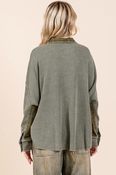 Mittoshop Mineral Washed Plaid Button Down Shacket - Sydney So Sweet