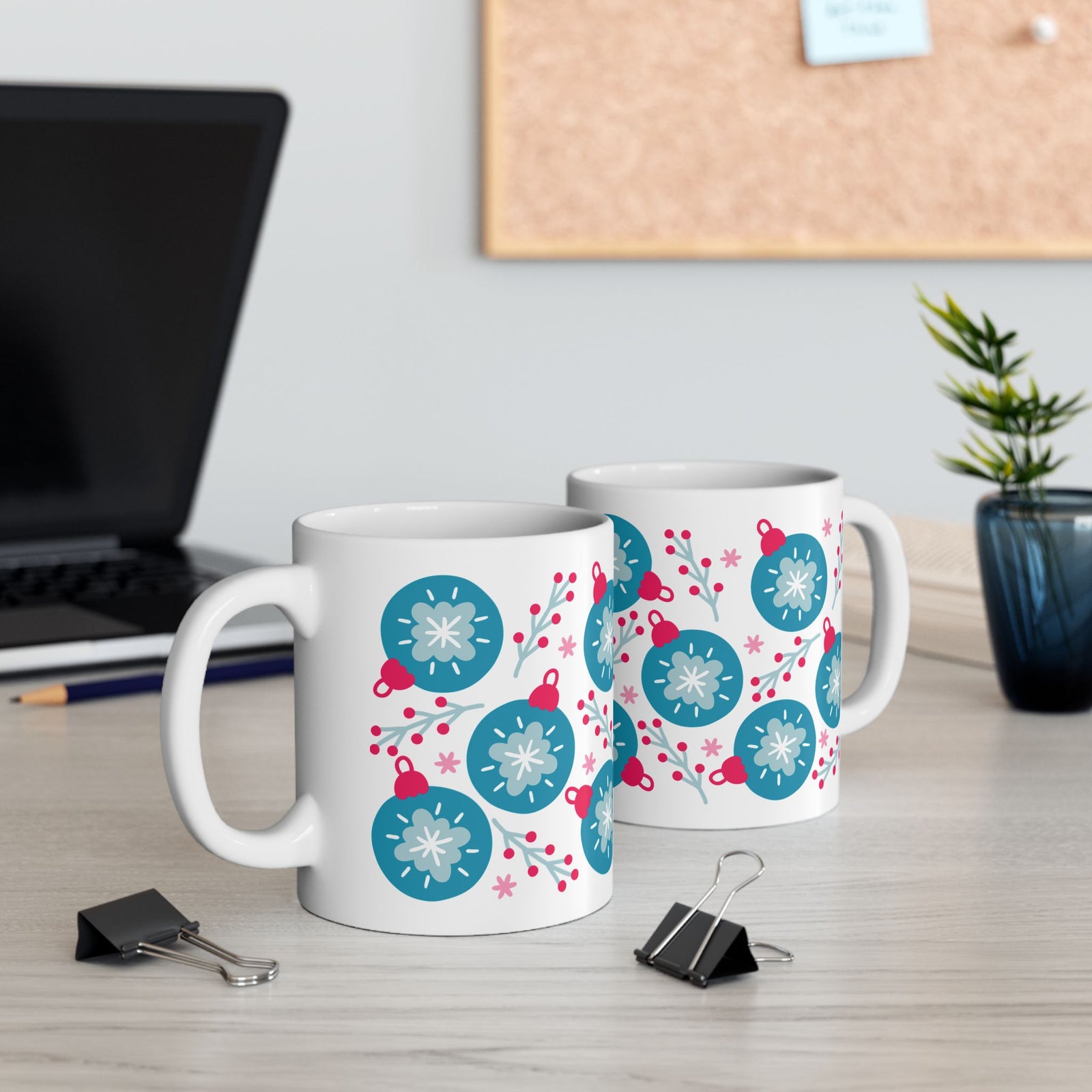 Opulent Ornaments Christmas Ceramic Mug Coffee Cup (11oz & 15oz)