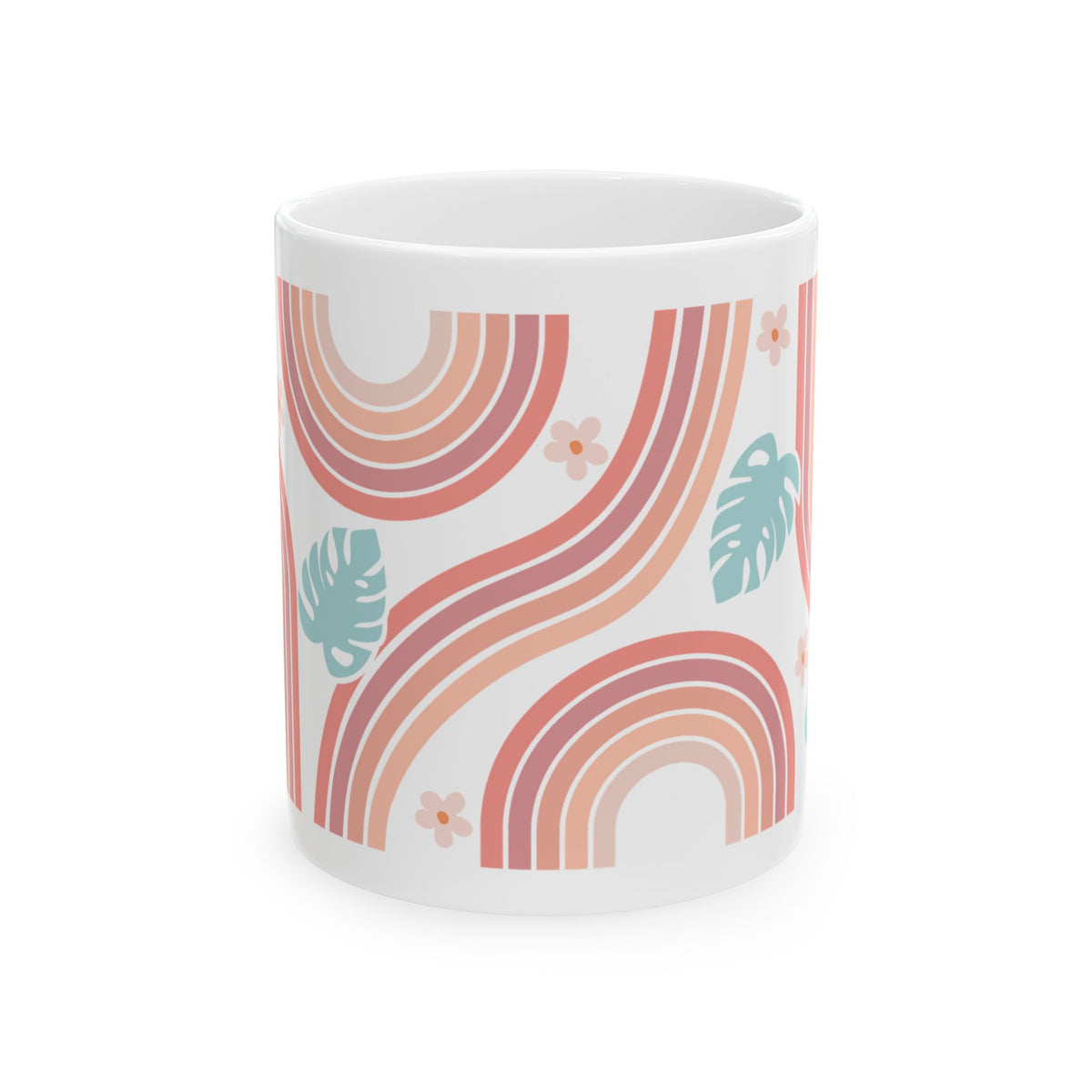 Boho Retro Rainbow Cute Ceramic Mug Coffee Cup (11oz & 15oz)