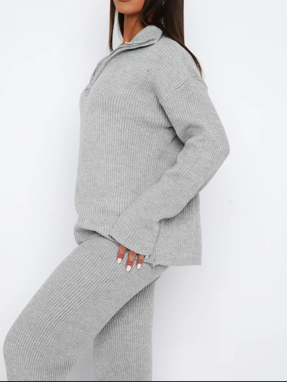 Quarter Zip Long Sleeve Top and Pants Set - Sydney So Sweet