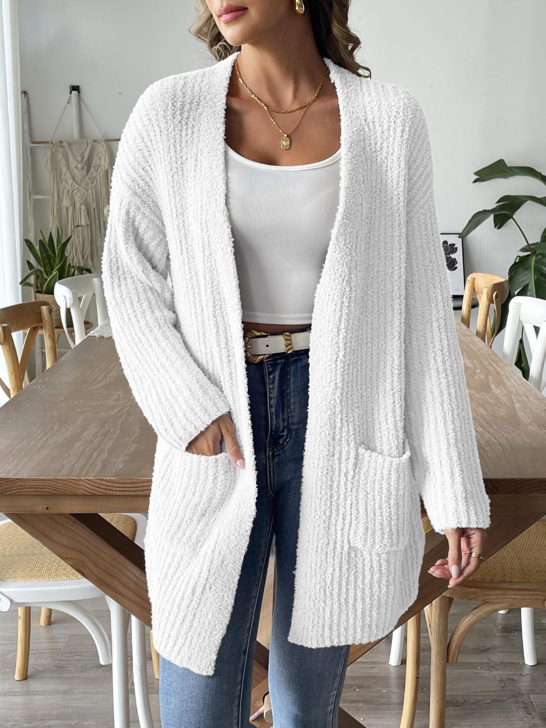 Open Front Long Sleeve Cardigan - Sydney So Sweet