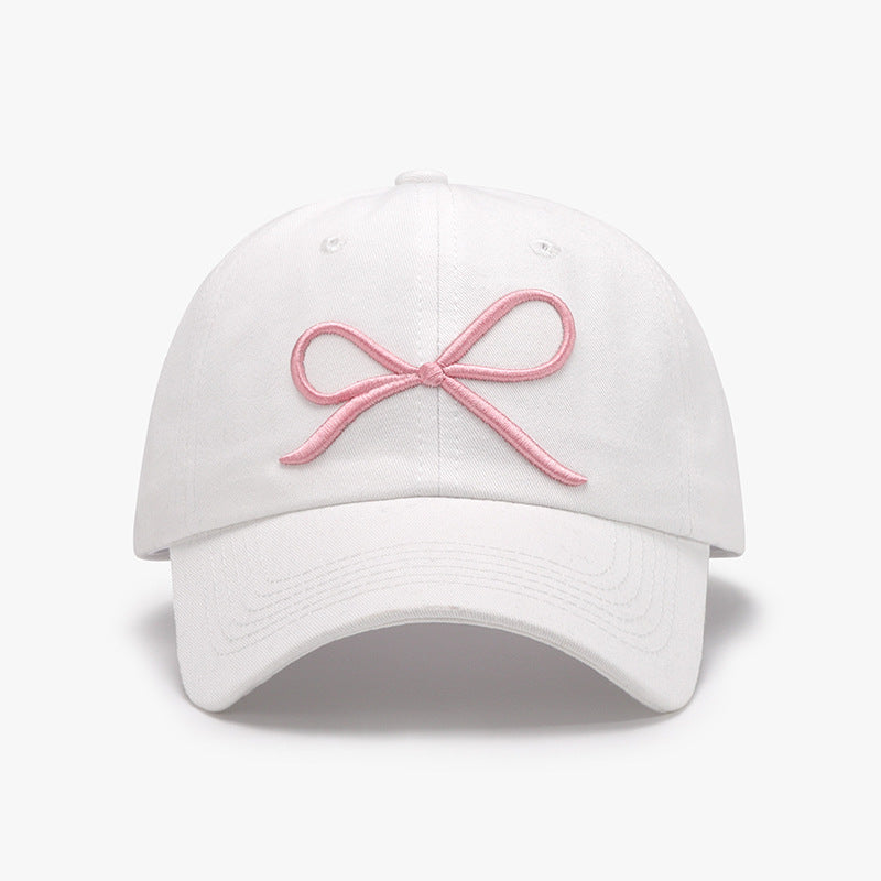 Bow Embroidered Cotton Baseball Cap - Sydney So Sweet