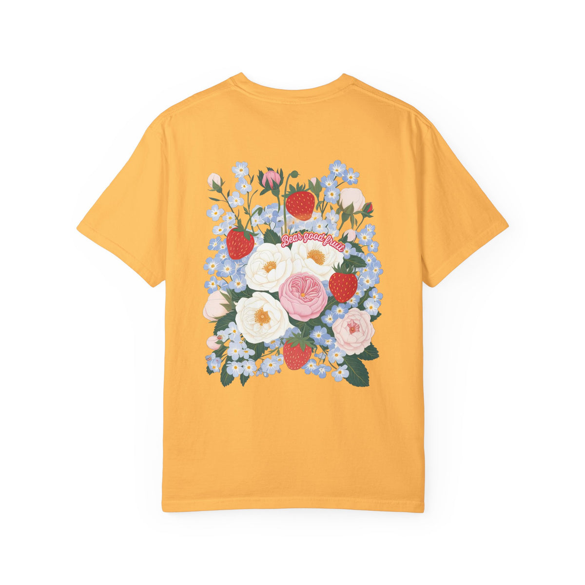 Bear Good Fruit John 15:5 Strawberry T-Shirt Christian Floral Bouquet Tee
