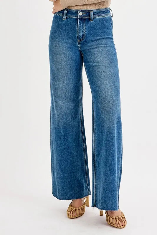 RISEN High-Waisted Wide Leg Jeans - Sydney So Sweet