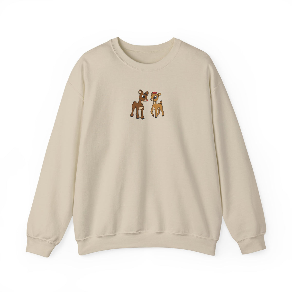 Reindeer Friends Christmas Heavy Blend Women's Crewneck Embroidered Sweatshirt - Sydney So Sweet