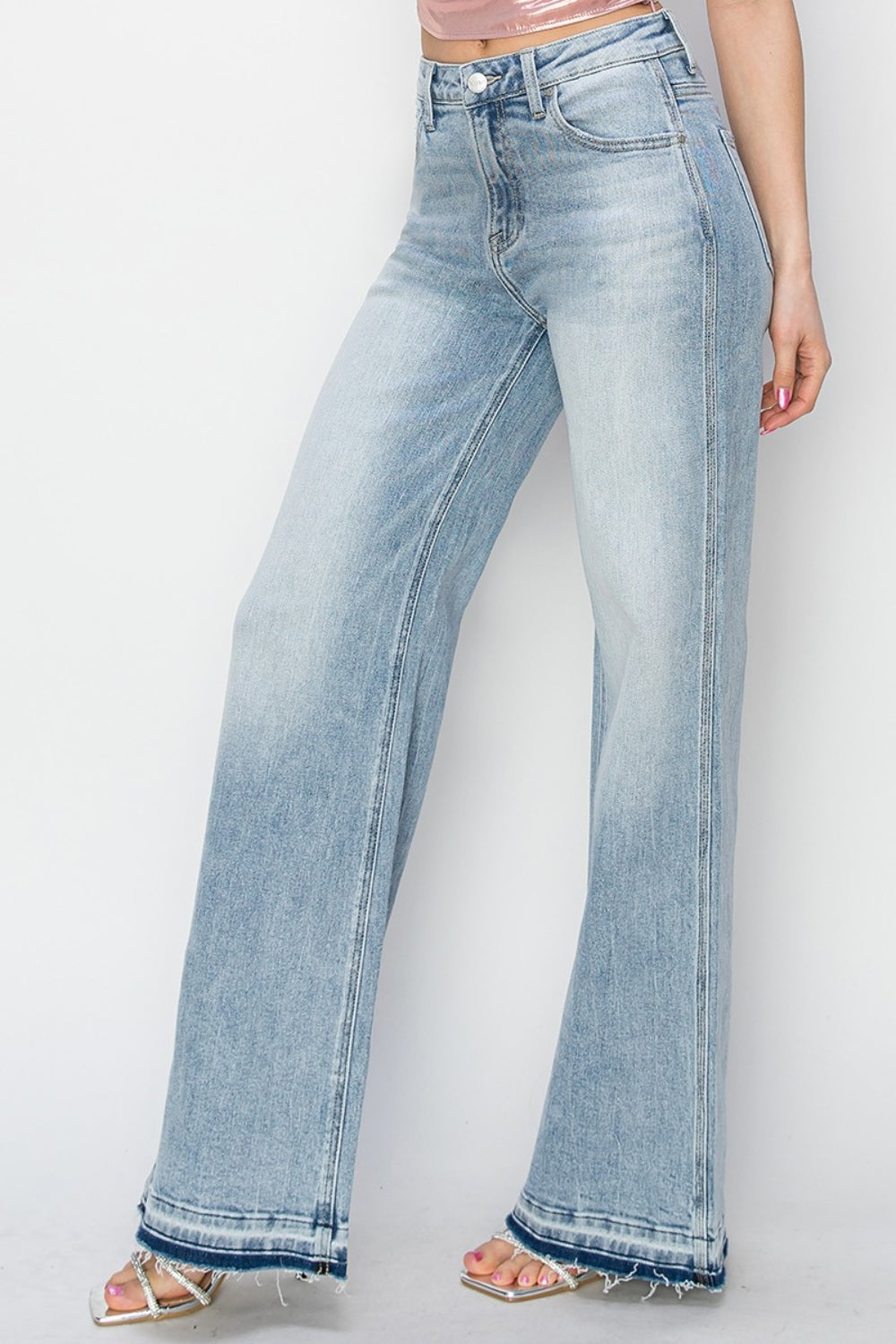 Risen Full Size High Rise Wide Leg Jeans - Sydney So Sweet