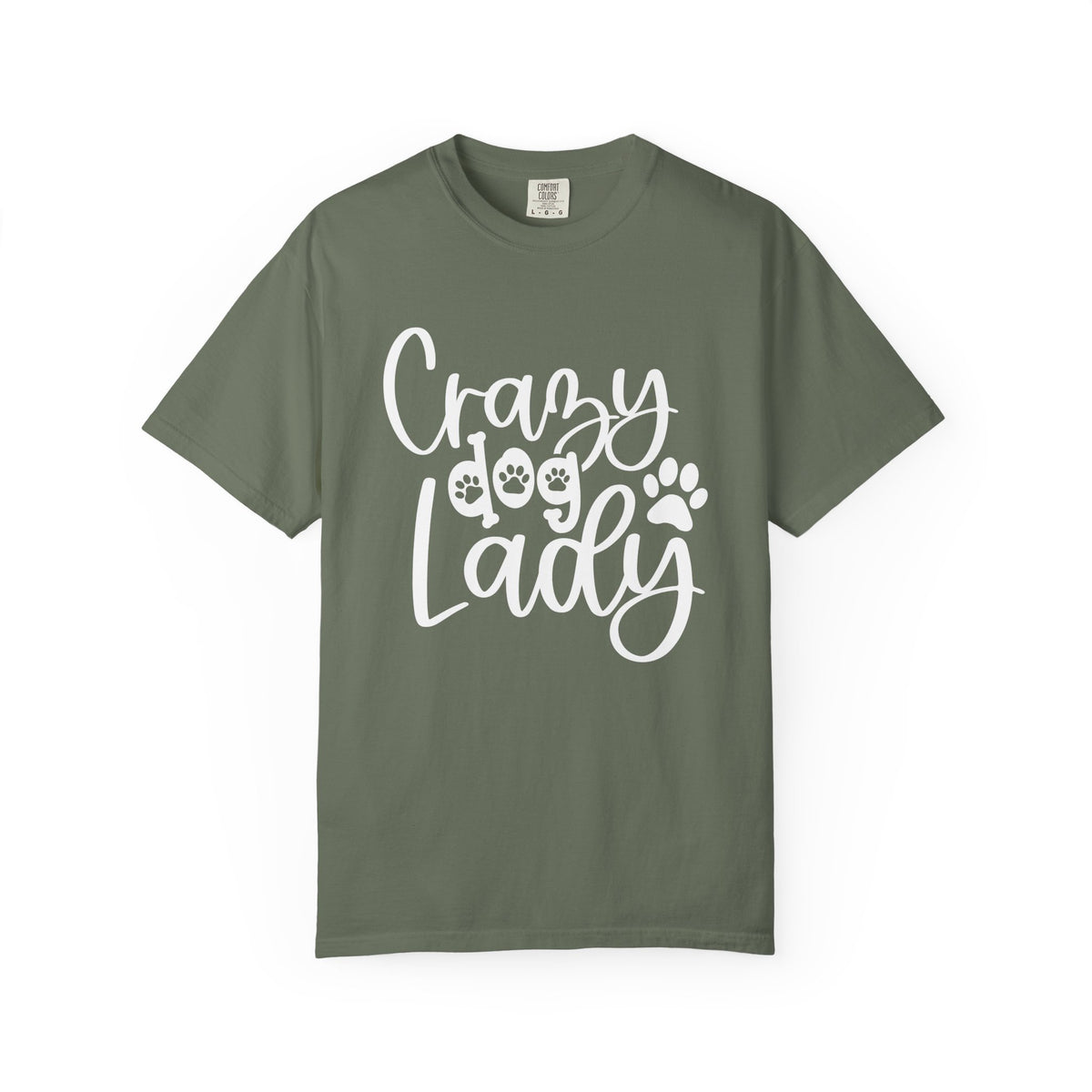 Crazy Dog Lady T-Shirt Paw Print Graphic Tee for Dog Moms