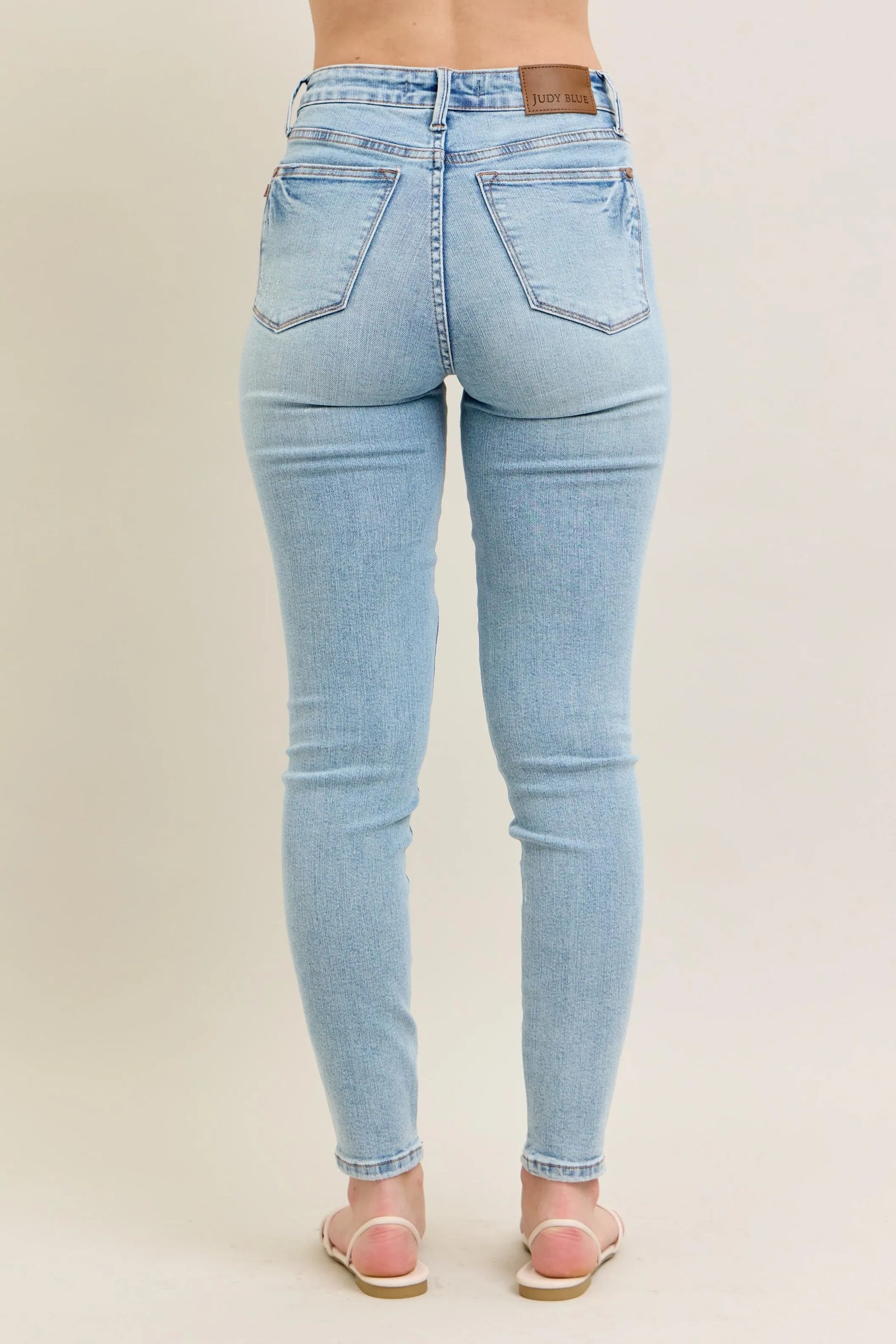 Judy Blue Full Size Mr Tummy Control Vintage Wash Skinny Jeans Plus Size - Sydney So Sweet