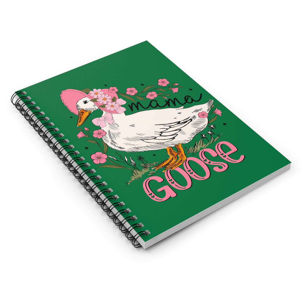 Mama Goose Spiral Ruled Notebook Cute Floral Journal for Moms