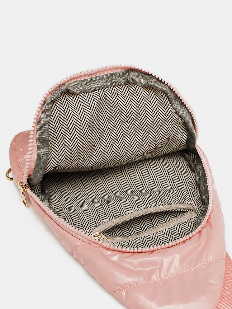 Quilted Adjustable Strap Puffy Sling Bag - Sydney So Sweet