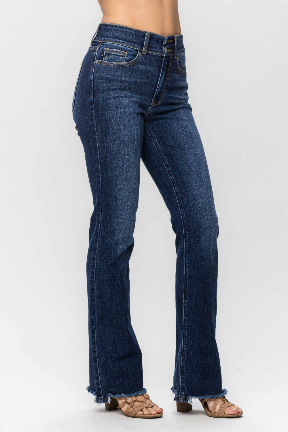 Judy Blue Full Size Frayed Hem Bootcut Jeans - Sydney So Sweet