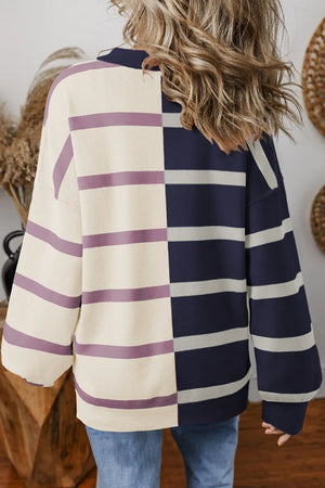 Striped Round Neck Long Sleeve Knit Top - Sydney So Sweet