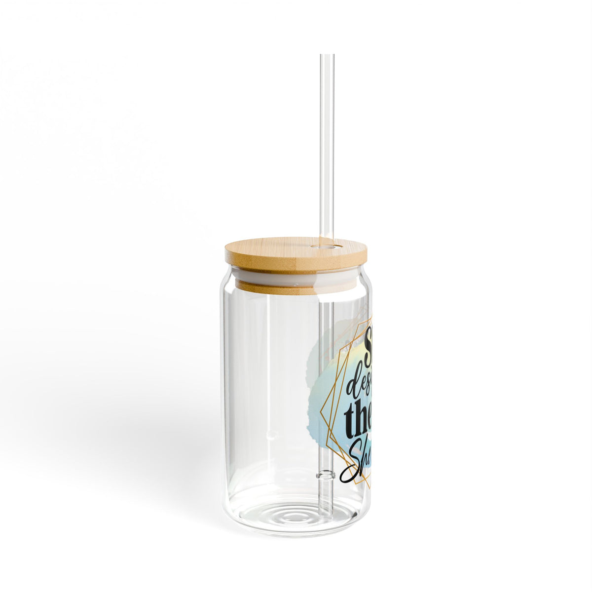 She Designed The Life She Loved Inspirational Tumbler Sipper Glass 16oz — Reusable Drink Jar with Lid & Straw - Sydney So Sweet