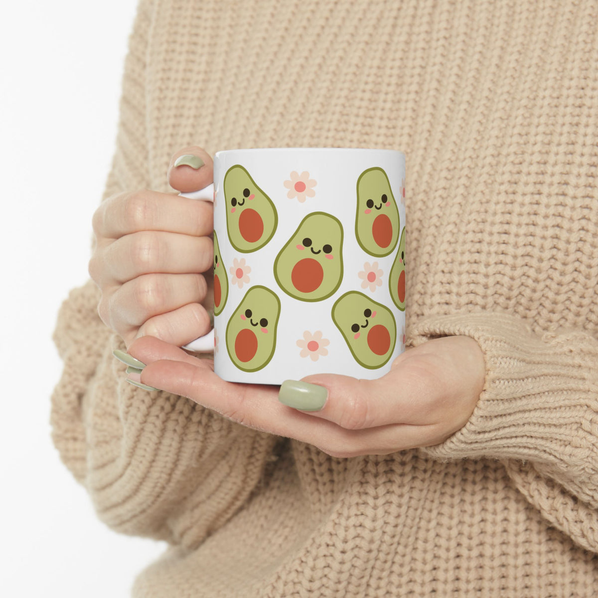 Happy Avocado Cute Ceramic Mug Coffee Cup (11oz & 15oz)