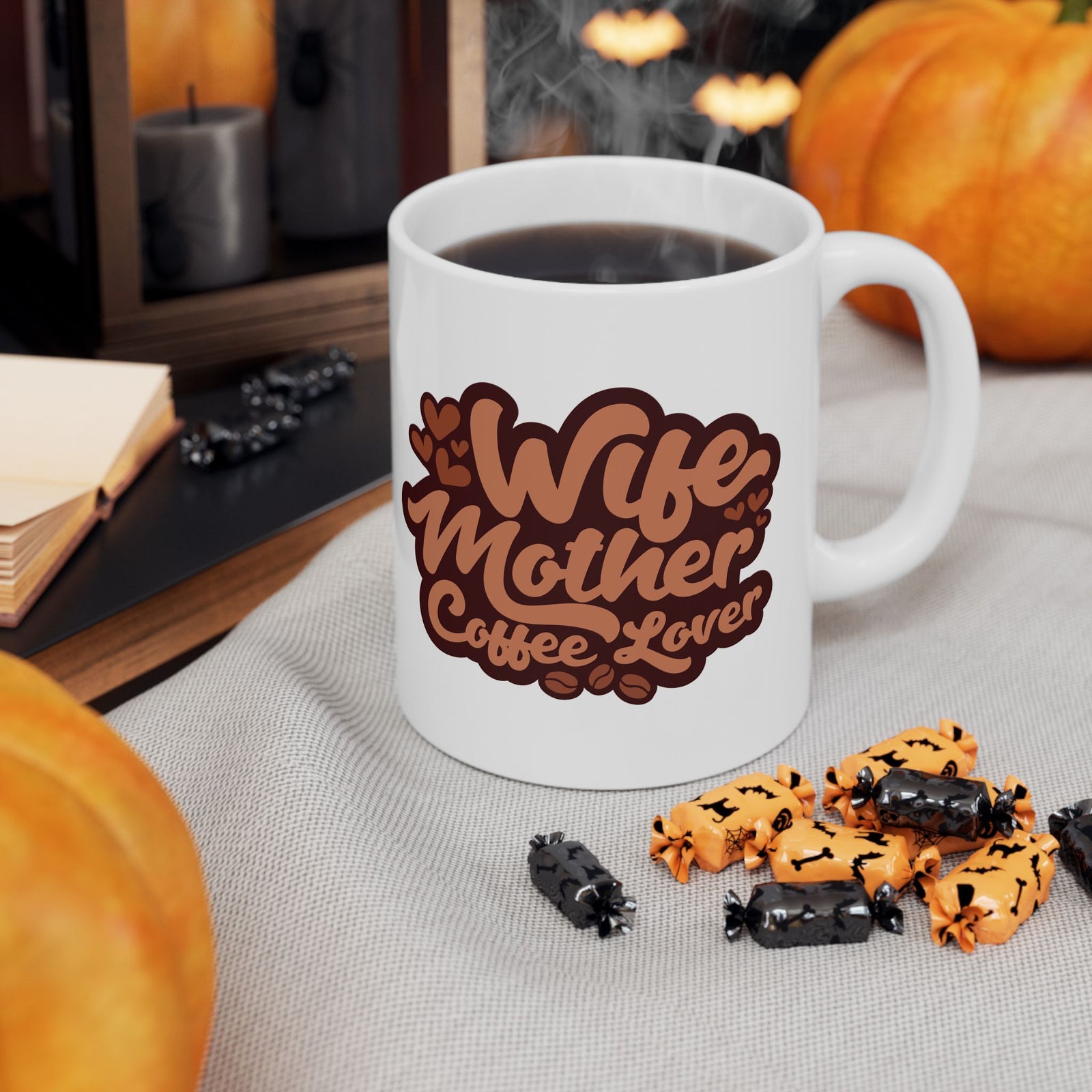 Wife Mother Coffee Lover Cute Ceramic Mug Coffee Cup (11oz & 15oz)