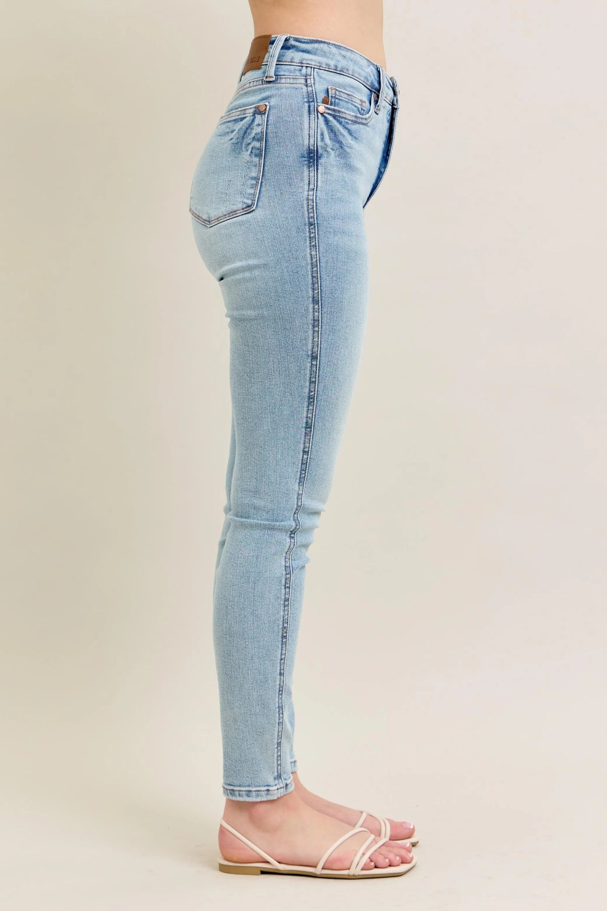 Judy Blue Full Size Mr Tummy Control Vintage Wash Skinny Jeans Plus Size - Sydney So Sweet